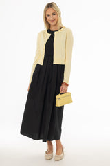 Black Mixed Fabric Jumper