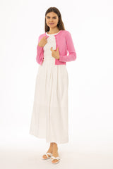 White Mixed Fabric Jumper