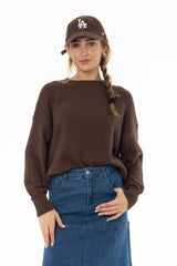 Brown Basic Knit Sweater