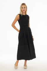 Black Mixed Fabric Jumper