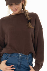 Brown Basic Knit Sweater