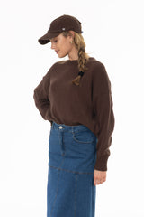 Brown Basic Knit Sweater