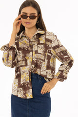 Brown Multi Printed Blouse