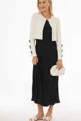 Black Silk Feel Slip Dress