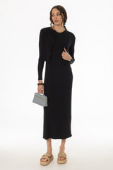 Black Ribbed Maxi Jumper