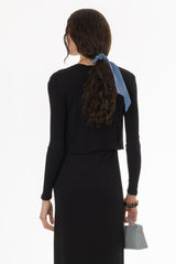 Black Ribbed Cardigan