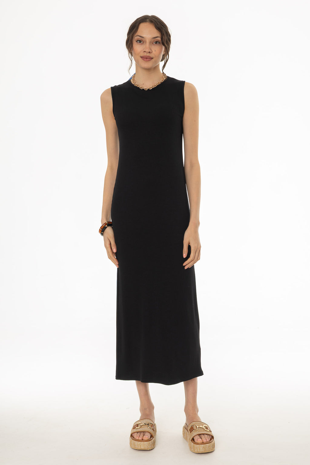 Black Ribbed Maxi Jumper BLANK Black Ribbed Maxi Jumper BLANK