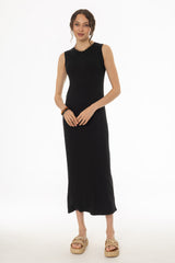 Black Ribbed Maxi Jumper