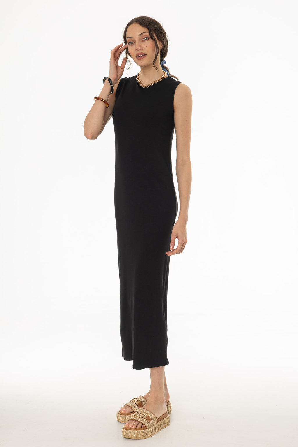 Black Ribbed Maxi Jumper – BLANK