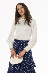 White Chiffon Edge Blouse