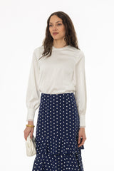 White Chiffon Edge Blouse