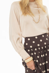 Tan Chiffon Edge Blouse