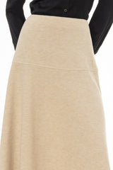 Oatmeal Soft Feel A-Line Maxi Skirt