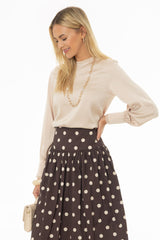 Tan Chiffon Edge Blouse