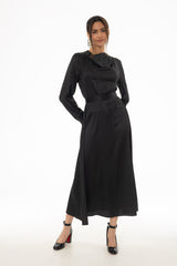 Black Cowl Neck Draped Maxi Dress