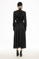 Black Cowl Neck Draped Maxi Dress