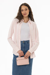 Light Pink Polo Button Up Shirt