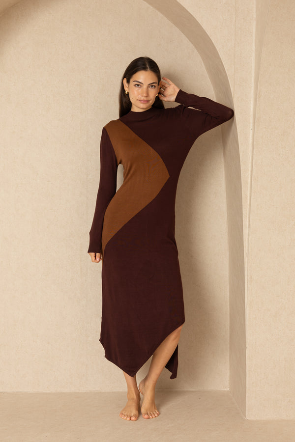 Brown Trapeze Dress