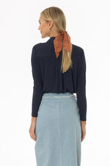 Navy Ribbed Textured Shirt