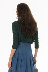 Green Ribbed Textured Shirt