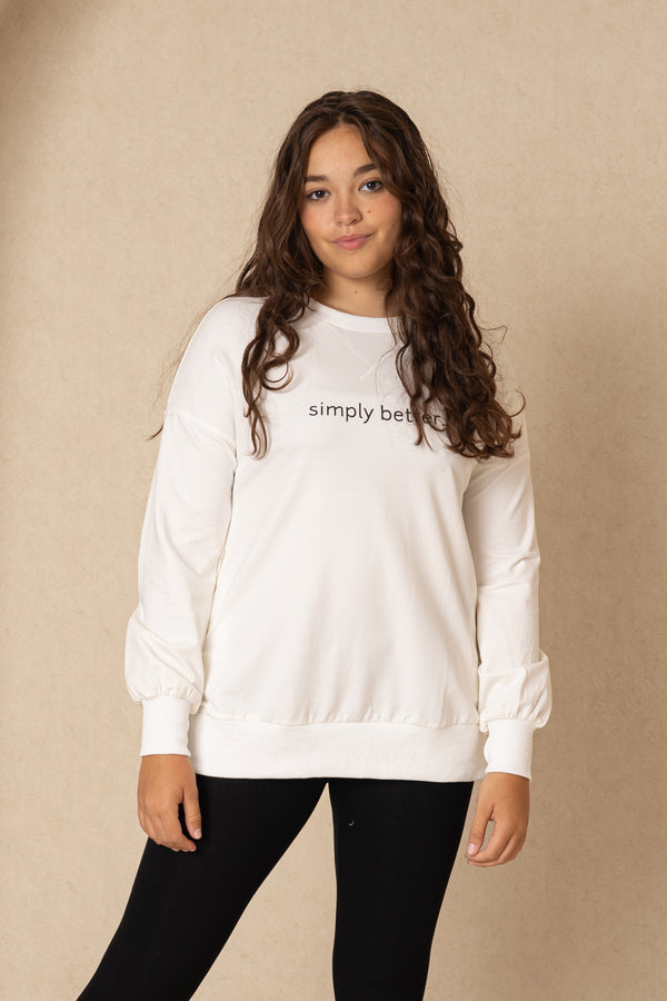 White Simply Better Sweatshirt