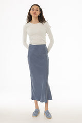 Blue Slip Skirt
