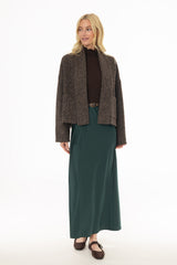 Green Silk Feel Slip Skirt
