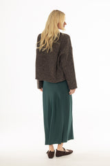 Green Silk Feel Slip Skirt