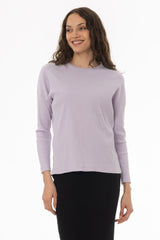 Lavender Ribbed Dolman Sleeve T-Shirt