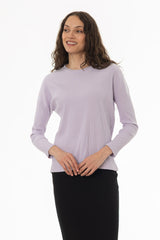 Lavender Ribbed Dolman Sleeve T-Shirt