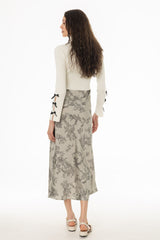 Grey Toile Printed Slip Dress