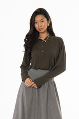 Green Polo Thin Knit Sweater