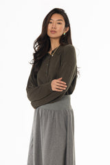 Green Polo Thin Knit Sweater