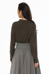 Green Polo Thin Knit Sweater