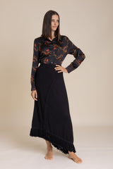 Black Midnight Garden Blouse