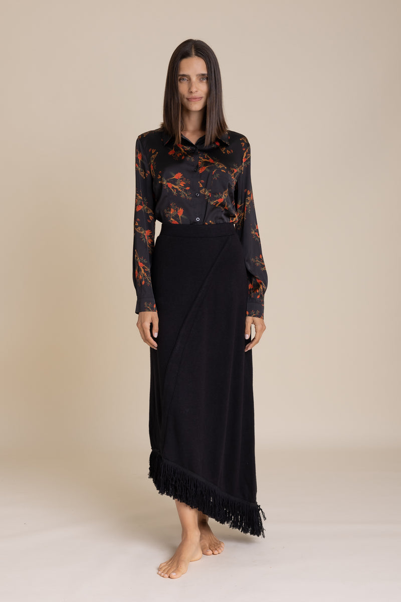 Black Fringe Skirt
