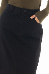 Black Stretch Basic Maxi Skirt