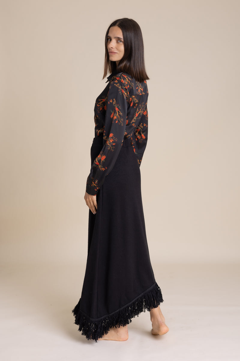 Black Midnight Garden Blouse