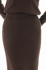 Brown Knit Maxi Skirt