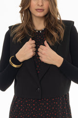 Black Cropped Vest Overlay