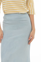 Light Blue Feather Soft Maxi Skirt
