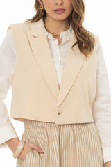Butter Cropped Vest Overlay