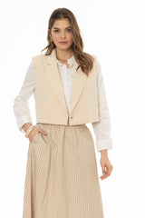 Butter Cropped Vest Overlay