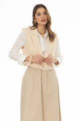 Butter Cropped Vest Overlay