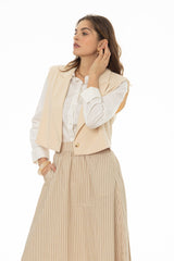 Butter Cropped Vest Overlay