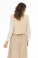 Butter Cropped Vest Overlay