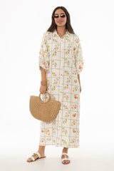 Floral Printed Balloon Sleeve Maxi Dress