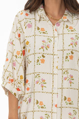 Floral Printed Balloon Sleeve Maxi Dress