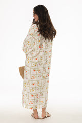 Floral Printed Balloon Sleeve Maxi Dress
