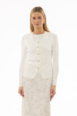 Cream Thin Knit Overlay